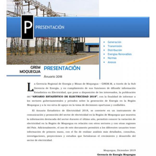 Anuario Electricidad 2018