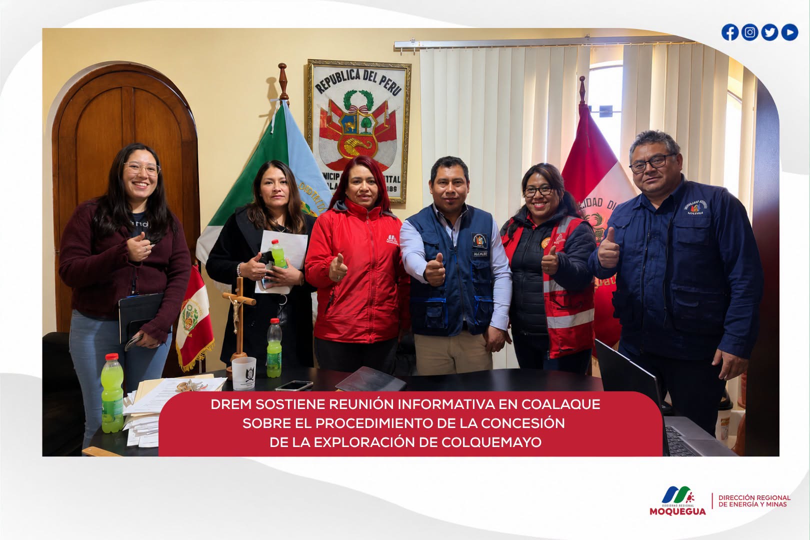 DREM Sostiene reunion informativa en coalaque sobre el procedimiento de la concesion de exploracion COLQUEMAYO